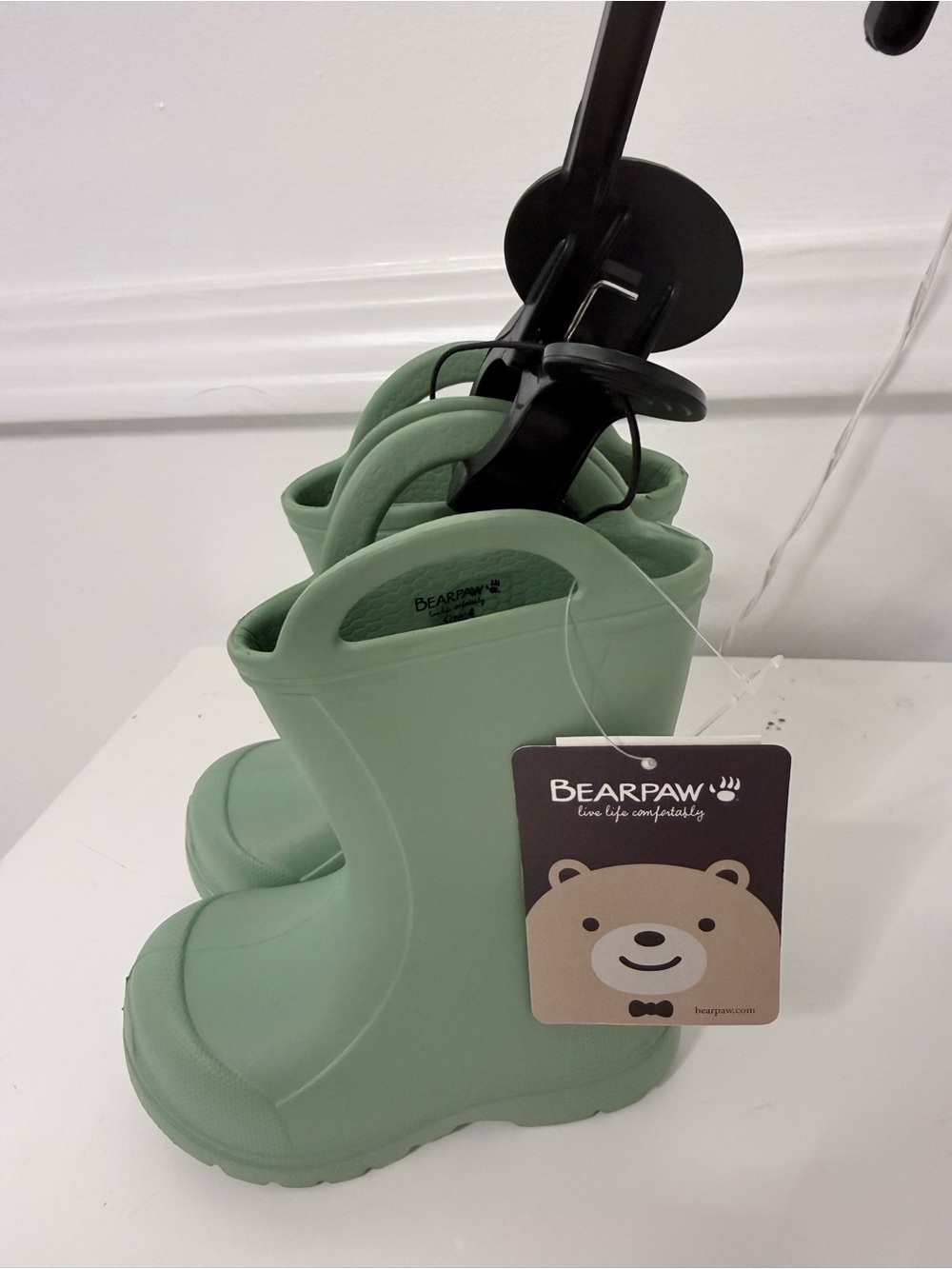 BearPaw Kids' Mint Green Rubber Rain Boots